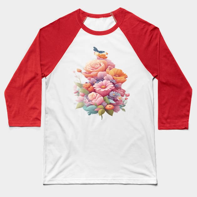 Blooming Flowers Baseball T-Shirt by EunsooLee